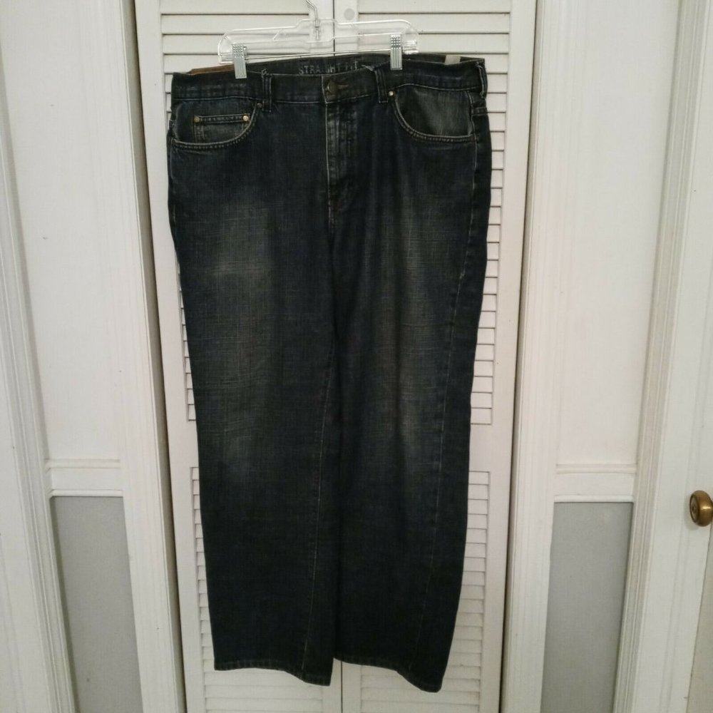 Chaps Denim Men's Jeans 38/30 Straight Fit Dark Wash